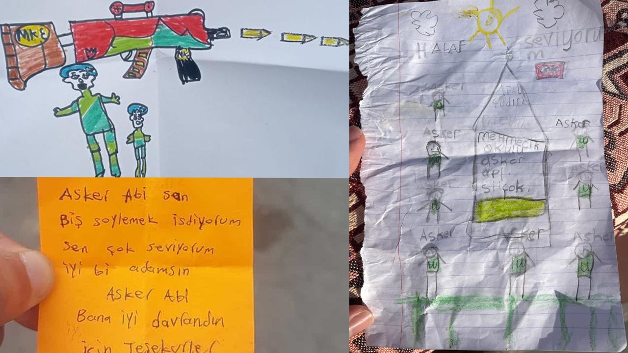 Depremzede çocuklardan asker abilerine duygulandıran mektuplar