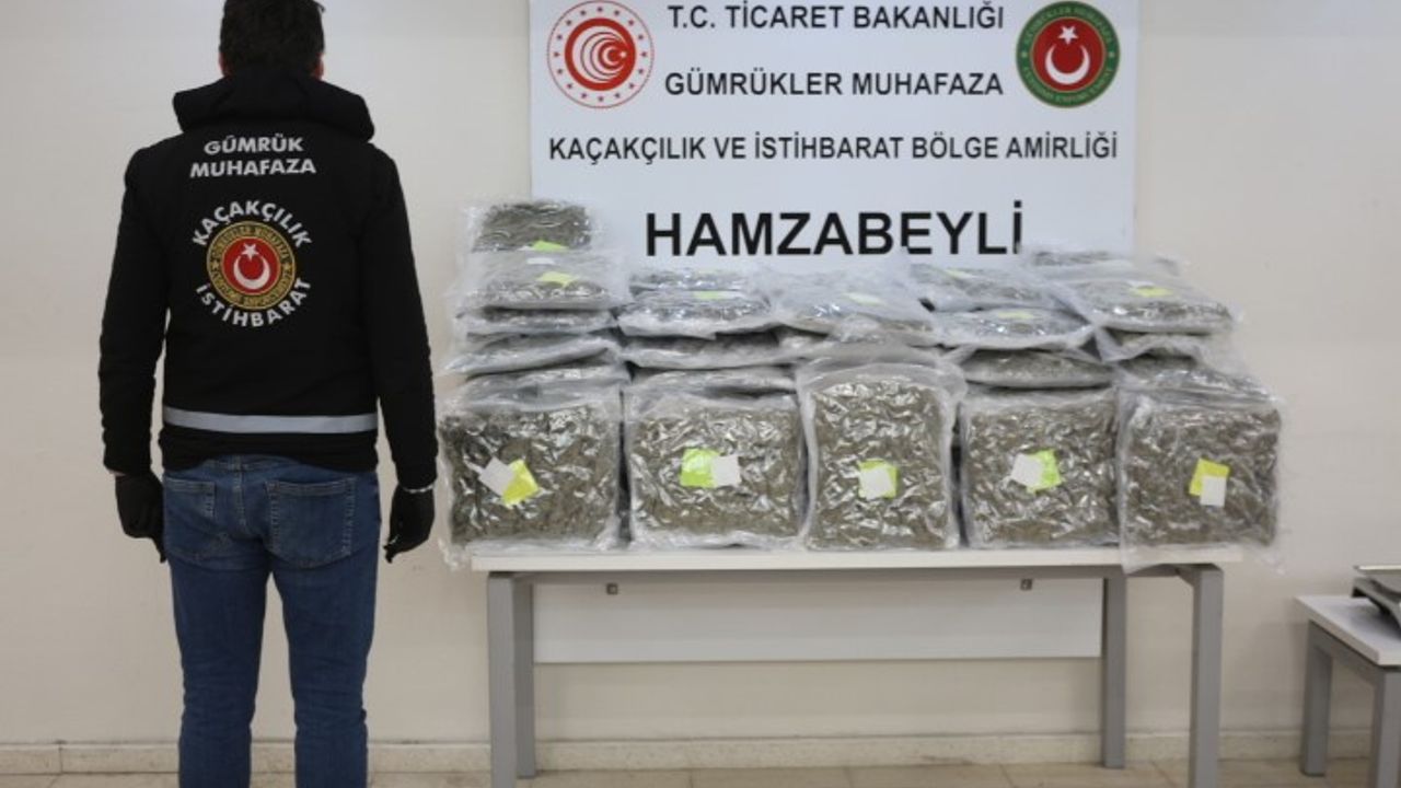 Hamzabeyli'de 60,7 kilogram uyuşturucu ele geçirildi