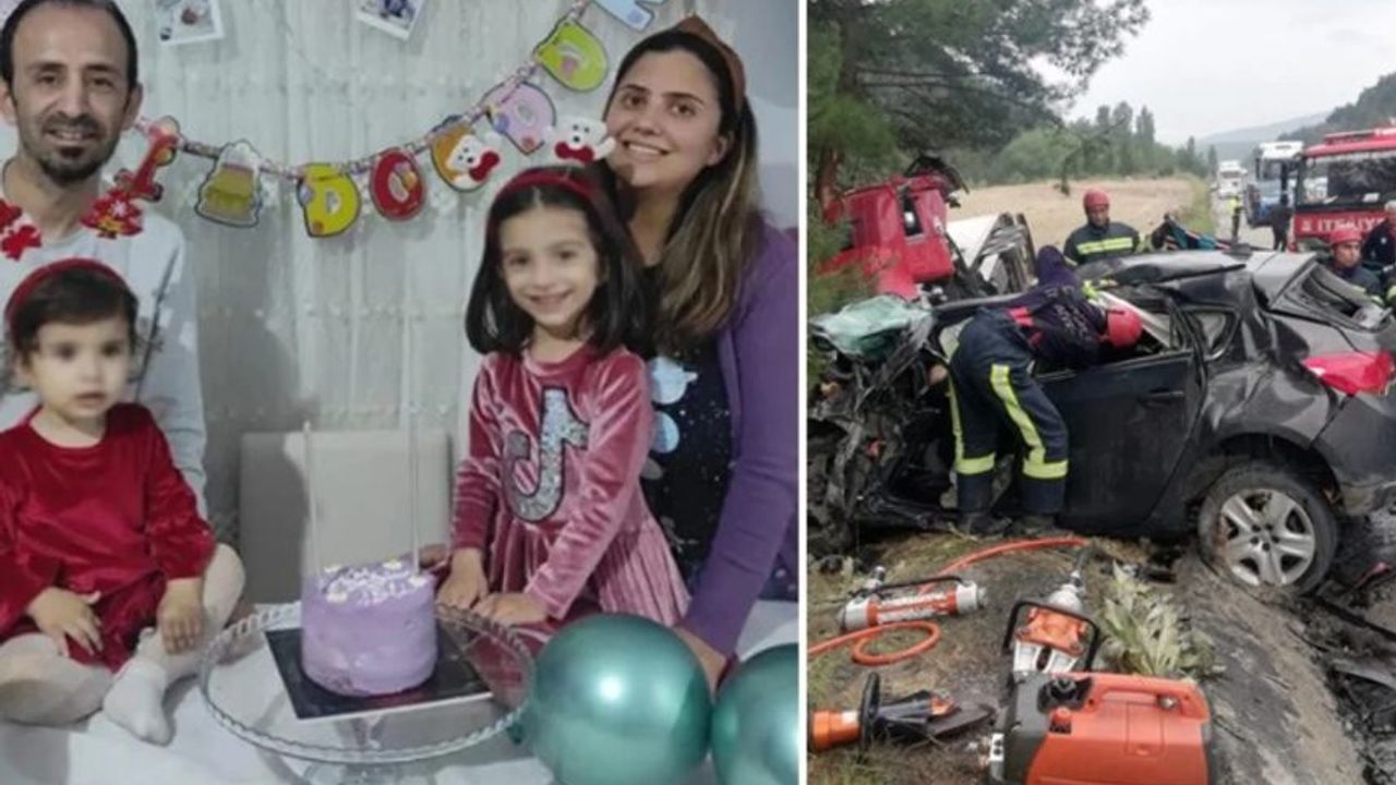Sağlıkçı anne baba ve 2 kızları, trafik kazasına hayatını kaybetti