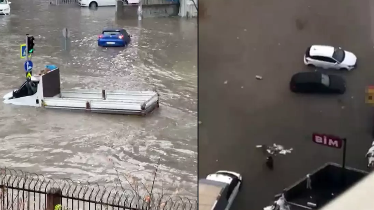 Araçlar suya gömüldü, trafik durma noktasına geldi! İstanbul yeniden sele teslim