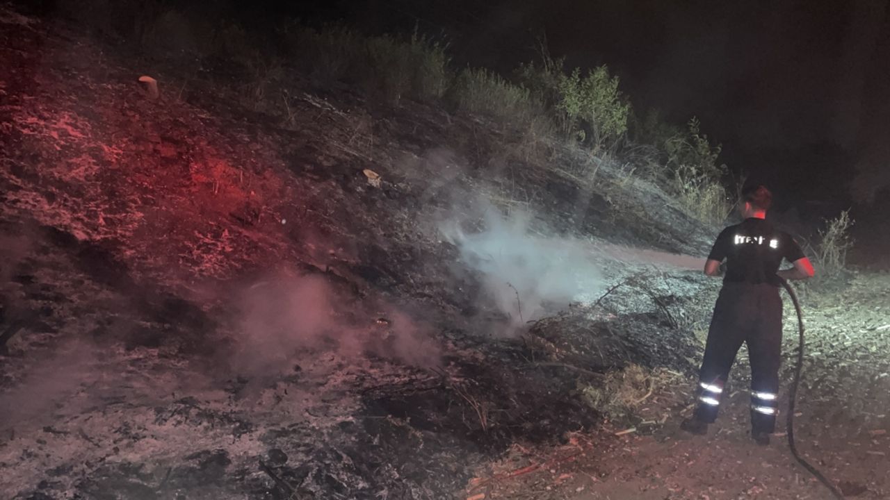 Edirne'de tren yolu kenarındaki otluk alanda çıkan yangın söndürüldü