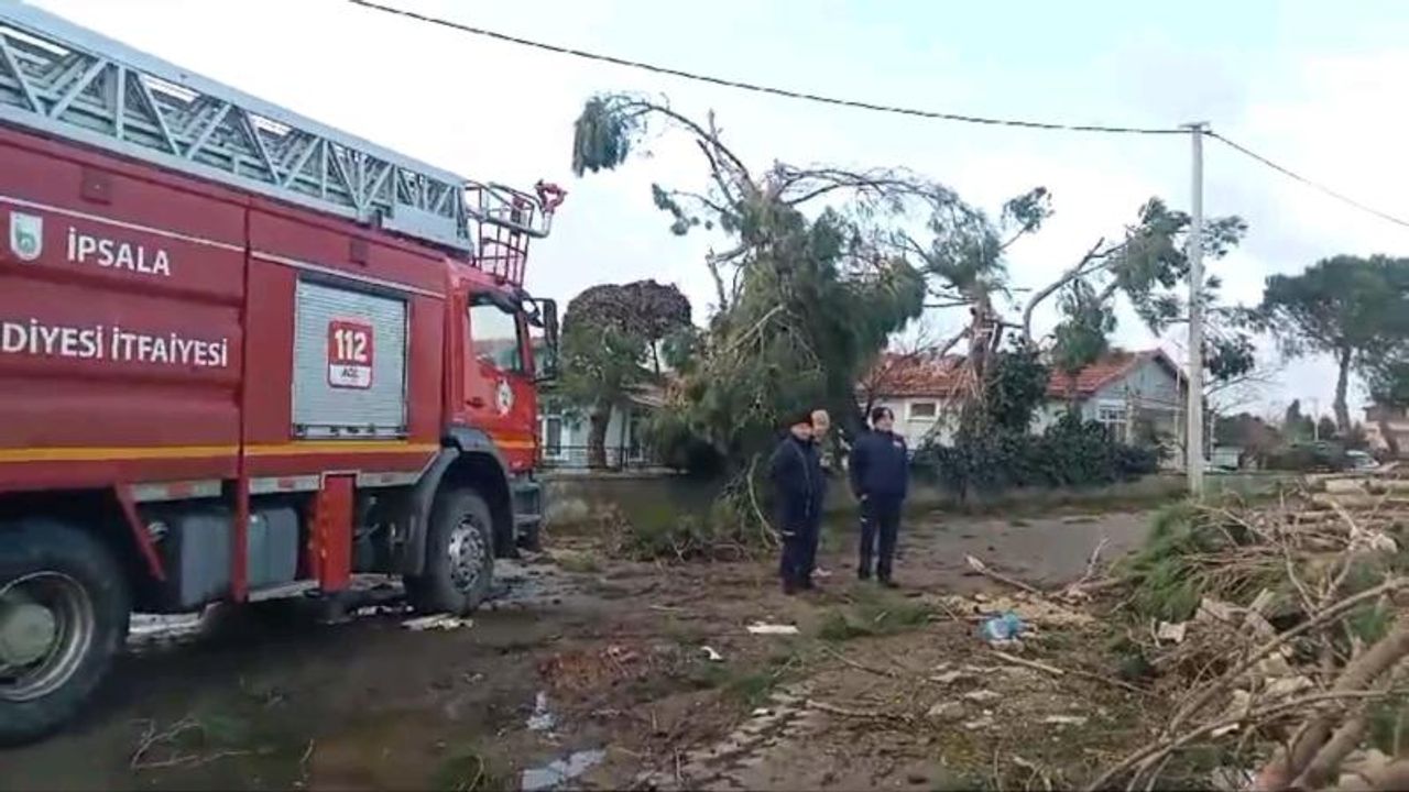 Edirne’de hortum çatıları uçurdu, ağaç ve direkleri devirdi