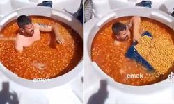 İğrenç görüntüler: Çıplak halde zeytin tankının içine girip sosyal medyada paylaştı!