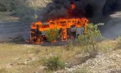 Erzurum'da yolcu otobüsünde yangın