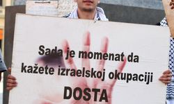 Sırbistan'da Filistin'e destek gösterisi