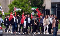 Ankara'da, Filistin için ABD'de eylem yapan öğrencilere destek gösterisi düzenlendi