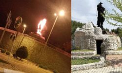 Köpekçi Nuri Efe heykeli yandı; 14 yaşındaki çocuk gözaltına alındı