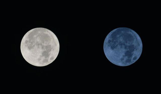 Ay'ın rengi 1 dakikada griden maviye döndü