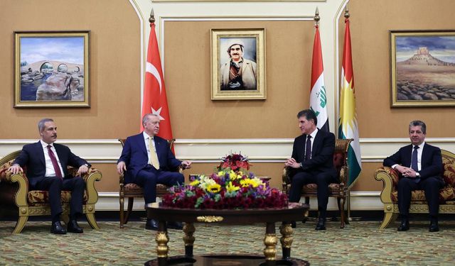 Cumhurbaşkanı Erdoğan, IKBY Başkanı Barzani bir araya geldi