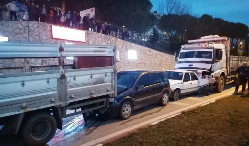 Çan’da zincirleme trafik kazası: 1 yaralı