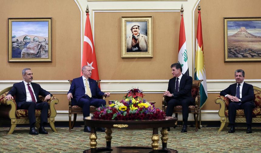 Cumhurbaşkanı Erdoğan, IKBY Başkanı Barzani bir araya geldi